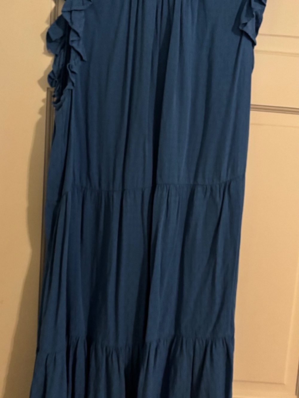 Loft Blue Tiered Ruffle sleeve Dress XL